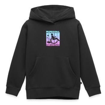 Coureur professionnel en fauteuil roulant - Sweat Premium à capuche enfant bio - noir - Devant - AI Model Kid Male (0cm)