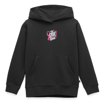 Sei still und wisse, dass ich Gott bin - Brustkrebs - Kinder Premium Organic Hoodie - Schwarz - Vorne - AI Model Kid Male (0cm)