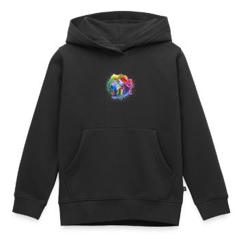 Cadeau d’éléphant pour Proboscis Africa Wilderness Zoo - Sweat Premium à capuche enfant bio - noir - Devant - AI Model Kid Male (0cm)