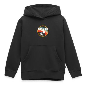 Skater Skateboard Gift Halfpipe Sk8 Ollie - Kids Premium Organic Hoodie - black - Front - AI Model Kid Male (0cm)