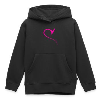 Halbes Pinkes Herz Simpel - Kinder Premium Organic Hoodie - Schwarz - Vorne - AI Model Kid Male (0cm)