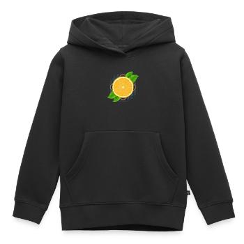 Jus fruité d’orange Fruité - Sweat Premium à capuche enfant bio - noir - Devant - AI Model Kid Male (0cm)