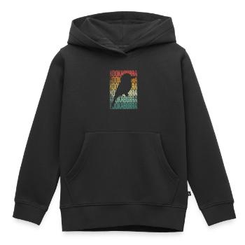 Kookaburra Birder Ornithologie ornithologique - Sweat Premium à capuche enfant bio - noir - Devant - AI Model Kid Male (0cm)