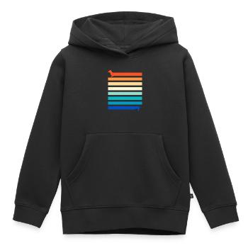 Tenue d’ami de chien, teckel de chien meilleur ami - Sweat Premium à capuche enfant bio - noir - Devant - AI Model Kid Male (0cm)