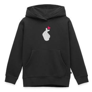 K-Pop K-Drama Musique pop coréenne - Sweat Premium à capuche enfant bio - noir - Devant - AI Model Kid Male (0cm)