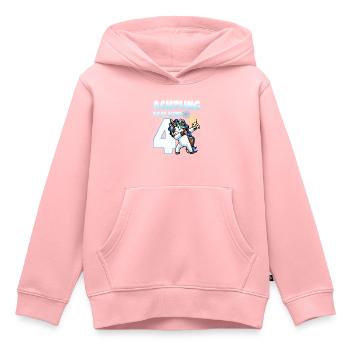 Vierter Geburtstag Mädchen 4 Jahre Einhorn - Kinder Premium Organic Hoodie - Rosa - Vorne - AI Model Kid Female (0cm)