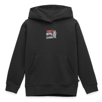 Rouge Blanc Bleu et Dalmatiens aussi - noir et - Sweat Premium à capuche enfant bio - noir - Devant - AI Model Kid Male (0cm)