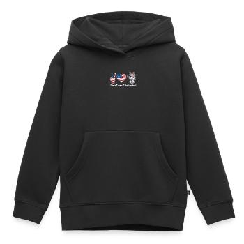 Peace Love Dalmatian - pet lover - Kids Premium Organic Hoodie - black - Front - AI Model Kid Male (0cm)