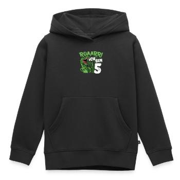 5. Geburtstag Junge 5 Jahre Dino Dinosaurier - Kinder Premium Organic Hoodie - Schwarz - Vorne - AI Model Kid Male (0cm)