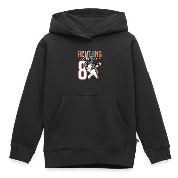 8. Geburtstag Mädchen 8 Jahre Einhorn - Kinder Premium Organic Hoodie - Schwarz - Vorne - AI Model Kid Male (0cm)