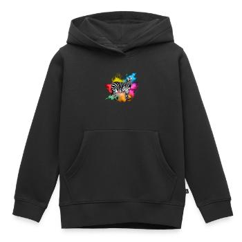 Zebra - Kinder Premium Organic Hoodie - Schwarz - Vorne - AI Model Kid Male (0cm)