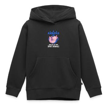 Axolotl Spirit Animal Tail Lurch - Sweat Premium à capuche enfant bio - noir - Devant - AI Model Kid Male (0cm)