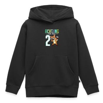 2. Geburtstag Mädchen 2 Jahre Fuchs - Kinder Premium Organic Hoodie - Schwarz - Vorne - AI Model Kid Male (0cm)