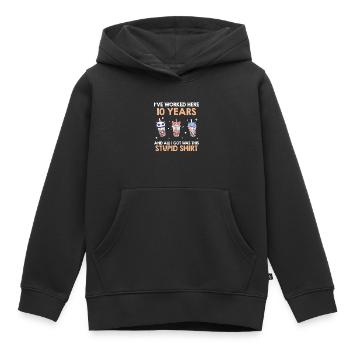 Firmenjubiläum 10 Jahre Dienstjubiläum - Kinder Premium Organic Hoodie - Schwarz - Vorne - AI Model Kid Male (0cm)