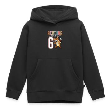 Sechster 6. Geburtstag Junge 6 Jahre Fuchs - Kinder Premium Organic Hoodie - Schwarz - Vorne - AI Model Kid Male (0cm)