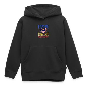 Malaisie - Sweat Premium à capuche enfant bio - noir - Devant - AI Model Kid Male (0cm)