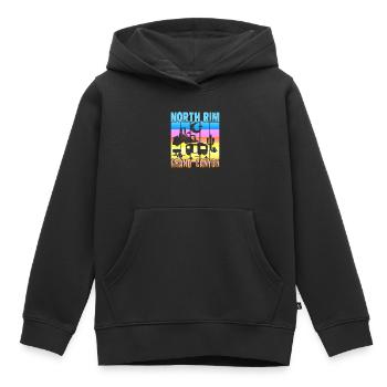 North Rim Grand Canyon Camping - Kids Premium Organic Hoodie - black - Front - AI Model Kid Male (0cm)