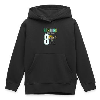 Zum 8. Geburtstag 8 Jahre Feuerwehr Junge Mädchen - Kinder Premium Organic Hoodie - Schwarz - Vorne - AI Model Kid Male (0cm)