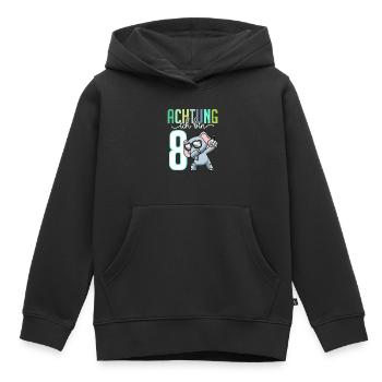 Zum 8. Geburtstag 8 Jahre Elefant Junge Mädchen - Kinder Premium Organic Hoodie - Schwarz - Vorne - AI Model Kid Male (0cm)