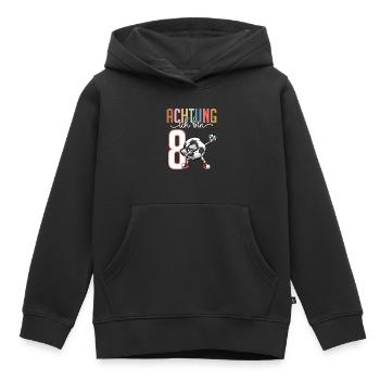Zum 8. Geburtstag 8 Jahre Fussball Junge Mädchen - Kinder Premium Organic Hoodie - Schwarz - Vorne - AI Model Kid Male (0cm)