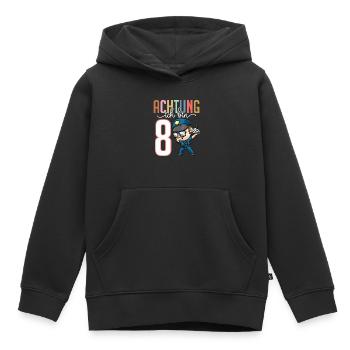 Zum 8. Geburtstag 8 Jahre Polizei Junge Mädchen - Kinder Premium Organic Hoodie - Schwarz - Vorne - AI Model Kid Male (0cm)