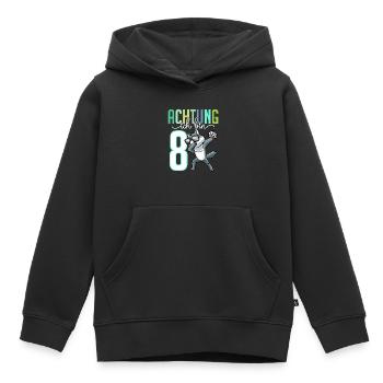 Zum 8. Geburtstag 8 Jahre Wolf Junge Mädchen - Kinder Premium Organic Hoodie - Schwarz - Vorne - AI Model Kid Male (0cm)