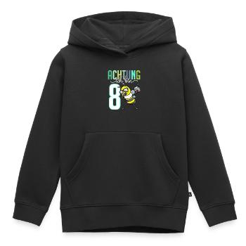 Zum 8. Geburtstag 8 Jahre Biene Junge Mädchen - Kinder Premium Organic Hoodie - Schwarz - Vorne - AI Model Kid Male (0cm)