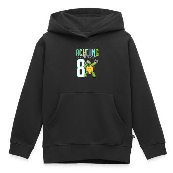 Zum 8. Geburtstag 8 Jahre Schildkröte Junge - Kinder Premium Organic Hoodie - Schwarz - Vorne - AI Model Kid Male (0cm)