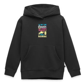 Lustige Pferderennen Pferderennen Geschenkidee - Kinder Premium Organic Hoodie - Schwarz - Vorne - AI Model Kid Male (0cm)