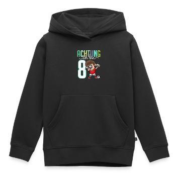 Zum 8. Geburtstag 8 Jahre Fussballer Junge Mädchen - Kinder Premium Organic Hoodie - Schwarz - Vorne - AI Model Kid Male (0cm)