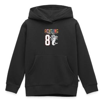 Zum 8. Geburtstag 8 Jahre Delfin Junge Mädchen - Kinder Premium Organic Hoodie - Schwarz - Vorne - AI Model Kid Male (0cm)