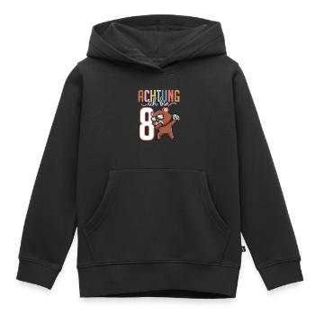 Zum 8. Geburtstag 8 Jahre Bär Junge Mädchen - Kinder Premium Organic Hoodie - Schwarz - Vorne - AI Model Kid Male (0cm)