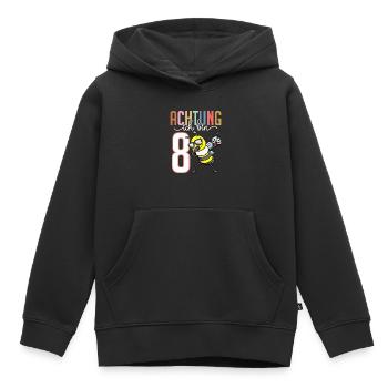 Zum 8. Geburtstag 8 Jahre Biene Junge Mädchen - Kinder Premium Organic Hoodie - Schwarz - Vorne - AI Model Kid Male (0cm)