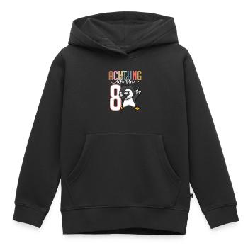 Zum 8. Geburtstag 8 Jahre Pinguin Junge Mädchen - Kinder Premium Organic Hoodie - Schwarz - Vorne - AI Model Kid Male (0cm)
