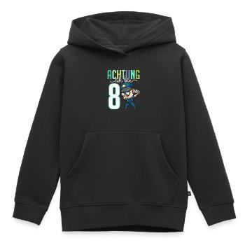 Zum 8. Geburtstag 8 Jahre Polizei Junge Mädchen - Kinder Premium Organic Hoodie - Schwarz - Vorne - AI Model Kid Male (0cm)