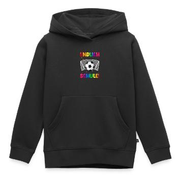Endlich Schule Fußball Einschulung Schulkind - Kinder Premium Organic Hoodie - Schwarz - Vorne - AI Model Kid Male (0cm)