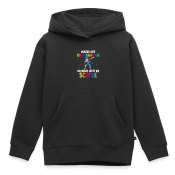 Schulkind Einschulung Fußball Schulstart Schule - Kinder Premium Organic Hoodie - Schwarz - Vorne - AI Model Kid Male (0cm)