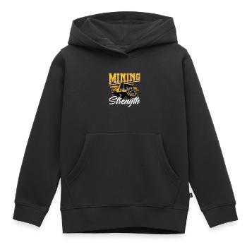 Mining Trucker Mining Strength Coal Mine Truck - Kids Premium Organic Hoodie - black - Front - AI Model Kid Male (0cm)