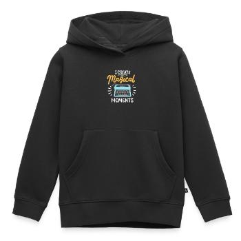 Ik creëer magische momenten schrijver schrijfleraar - Kinder Premium hoodie biologisch - zwart - Voor - AI Model Kid Male (0cm)