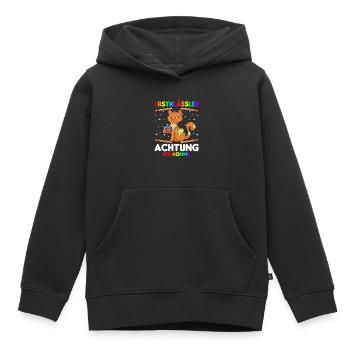 Erstklässler Achtung ich komme - Kinder Premium Organic Hoodie - Schwarz - Vorne - AI Model Kid Male (0cm)