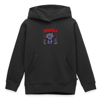 Dracula Chat d’Halloween - Sweat Premium à capuche enfant bio - noir - Devant - AI Model Kid Male (0cm)