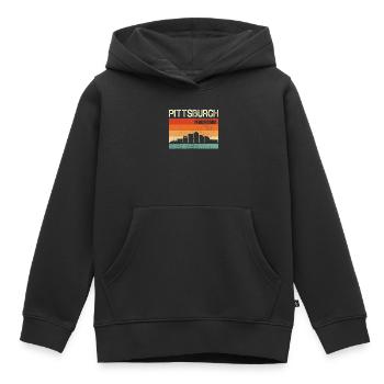 Pittsburgh Pennsylvanie - Sweat Premium à capuche enfant bio - noir - Devant - AI Model Kid Male (0cm)