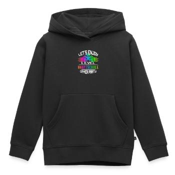 Level HAUPTSCHULE keep calm and game on - Kinder Premium Organic Hoodie - Schwarz - Vorne - AI Model Kid Male (0cm)
