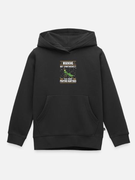 Gottesanbeterin Mantis Fangschrecke - Kinder Premium Organic Hoodie - Schwarz