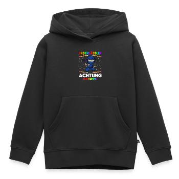 Erstklässler Achtung ich komme - Kinder Premium Organic Hoodie - Schwarz - Vorne - AI Model Kid Male (0cm)
