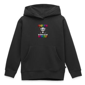 Endlich jetzt rocke ich die Schule Einschulung - Kinder Premium Organic Hoodie - Schwarz - Vorne - AI Model Kid Male (0cm)