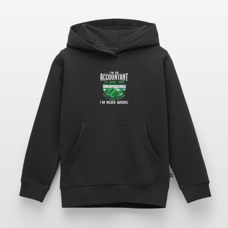Comptable Comptable Comptable Comptabilité Sweat Premium à capuche enfant bio