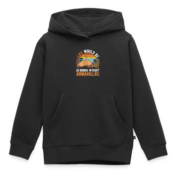 Tatou Cadeau Tatou - Sweat Premium à capuche enfant bio - noir - Devant - AI Model Kid Male (0cm)