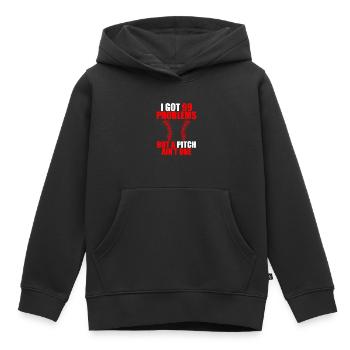J’ai eu 99 problèmes mais un pitch n’en est pas un - Sweat Premium à capuche enfant bio - noir - Devant - AI Model Kid Male (0cm)