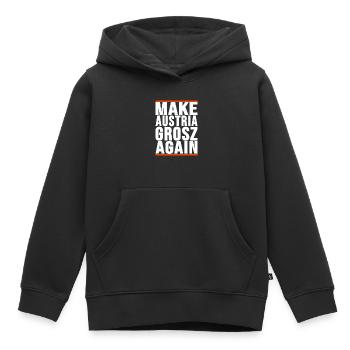 make Austria Grosz again - Kinder Premium Organic Hoodie - Schwarz - Vorne - AI Model Kid Male (0cm)